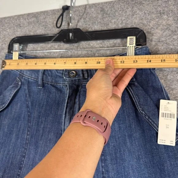 Pilcro Anthropologie Blue Wide Leg Jeans Size 26 High Rise Utility Denim Style - Picture 7 of 16